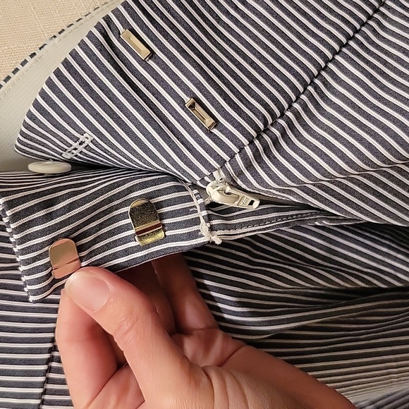 Lane Bryant "The Allie" Blue and White Striped Smart Stretch Crop Pant - size 28 - Picture 8 of 15